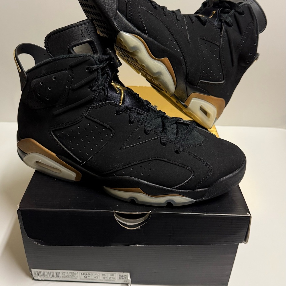 Nike Air Jordan VI DMP Black Gold Sneakers Mid Top CT4954-007 Jordan 6 Size 9.5